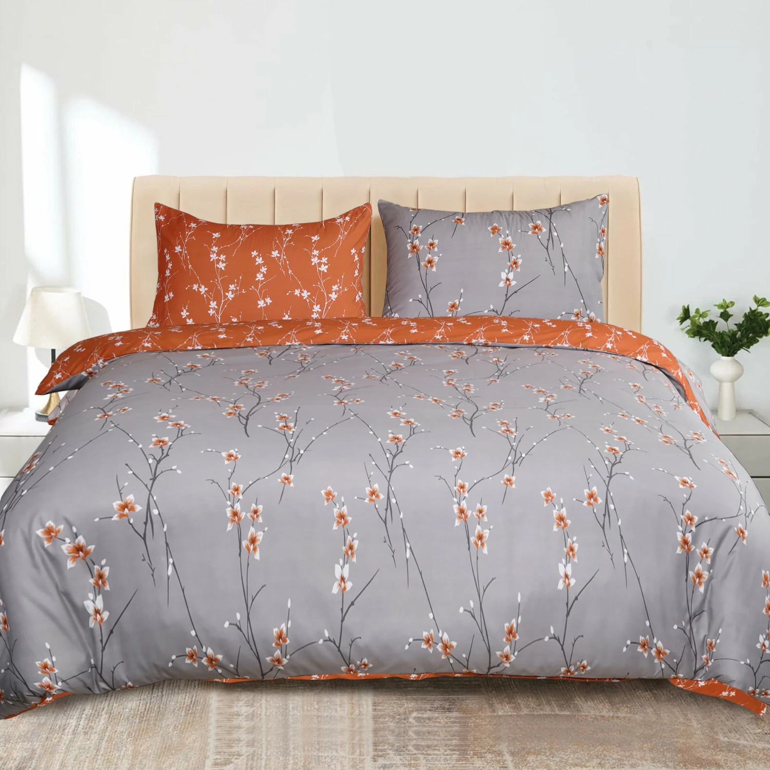 Reversible Floral Duvet Cover Set 4 Reversible Floral Duvet Cover Set - Image 2