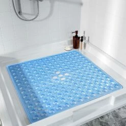 Anti-Bacterial Bathtub Shower Mat Large Non-Slip Rubber Mat Light Blue -Bed Linings Sale 81D1sBtZxFL. AC SL1500
