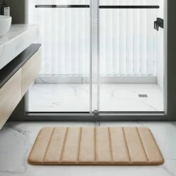 Memory Foam Bathroom Mat Beige