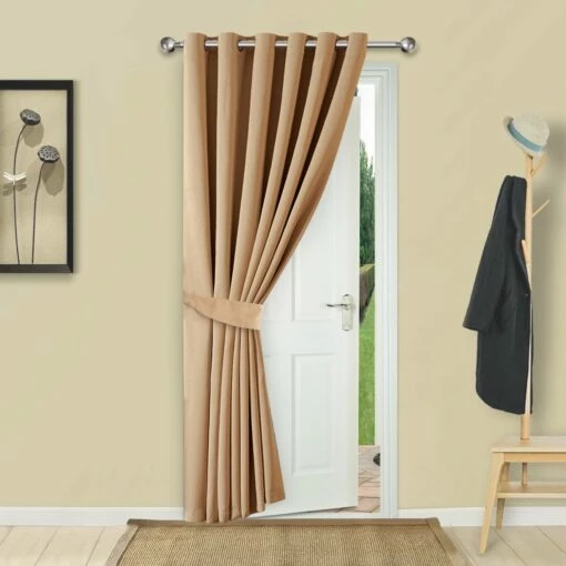 Beige Blackout Curtains Single Panel Door Curtain -Bed Linings Sale Beige