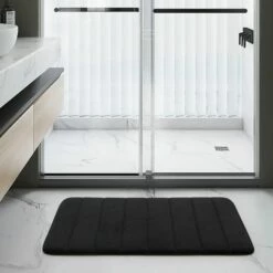 Memory Foam Bathroom Mat Black