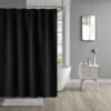 Black Shower Curtain Ring Top Waterproof -Bed Linings Sale Black