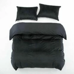 Black Velvet Bedding Duvet Cover Set -Bed Linings Sale Black Makhmal Duvet 2
