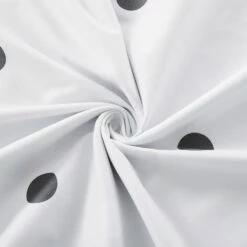 Polka Dot Duvet Cover Reversible Bedding Set White & Grey -Bed Linings Sale BlackSpots 07