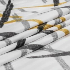 Ochre Stripe Reversible Duvet Cover Set -Bed Linings Sale BlackYellowStripe 10