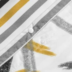 Ochre Stripe Reversible Duvet Cover Set -Bed Linings Sale BlackYellowStripe 12