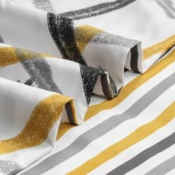 Ochre Stripe Reversible Duvet Cover Set -Bed Linings Sale BlackYellowStripe 13