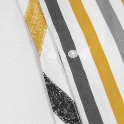 Ochre Stripe Reversible Duvet Cover Set -Bed Linings Sale BlackYellowStripe 9