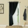 Black Curtains Single Panel Door Curtain Plain -Bed Linings Sale Black 7eddcba0 b063 4461 8f95 b832b67b46bb
