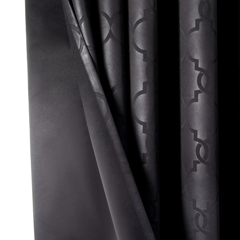 Thermal Curtains For Winter & Summer Ring Top Door Curtain Black 4 Thermal Curtains For Winter & Summer Ring Top Door Curtain Black - Image 2