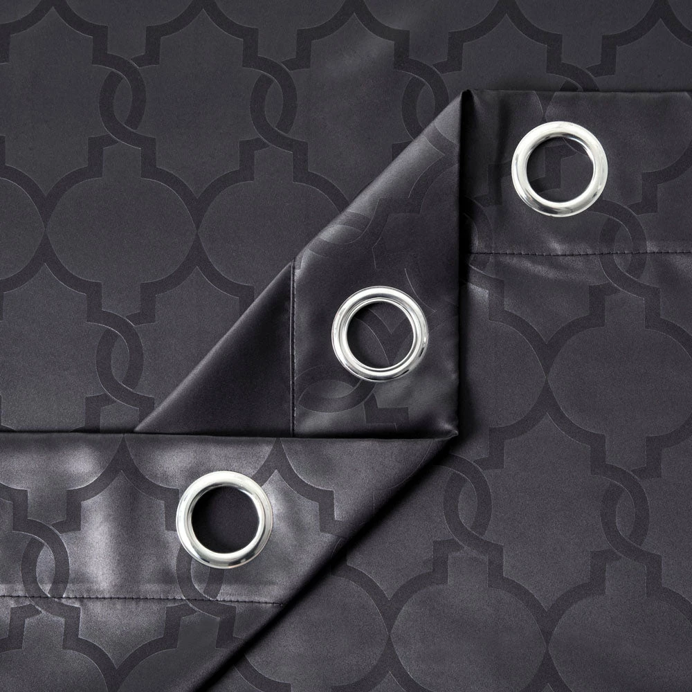 Blackout Curtains Ready Made Embossed Black 9 Blackout Curtains Ready Made Embossed Black - Image 7