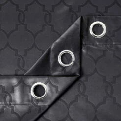 Black Eyelet Curtains Embossed Style Black Window Drape -Bed Linings Sale BlackoutEmbossedBlack 5 ec24231c 3664 43b3 a61f c183dce14c2c