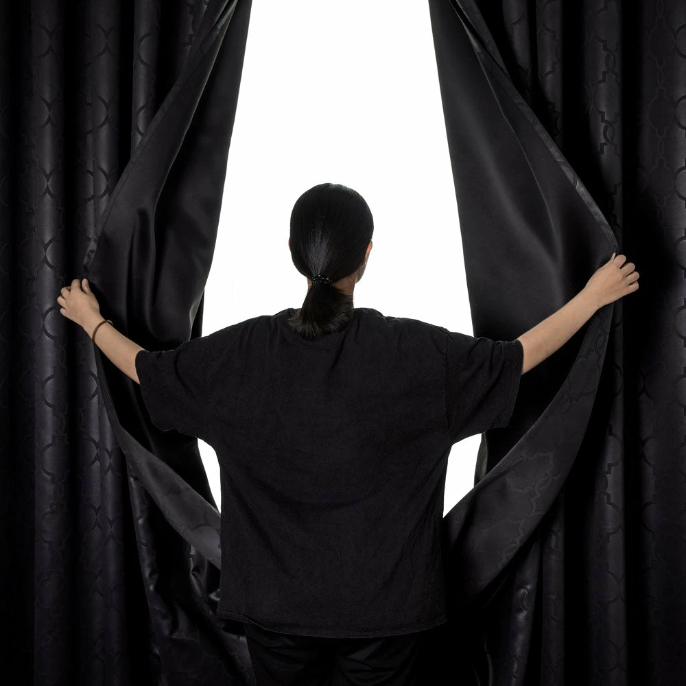 Blackout Curtains Ready Made Embossed Black 6 Blackout Curtains Ready Made Embossed Black - Image 4