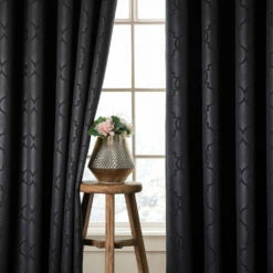 Blackout Curtains Ready Made Embossed Black 15 Blackout Curtains Ready Made Embossed Black -Bed Linings Sale BlackoutEmbossedBlack 7
