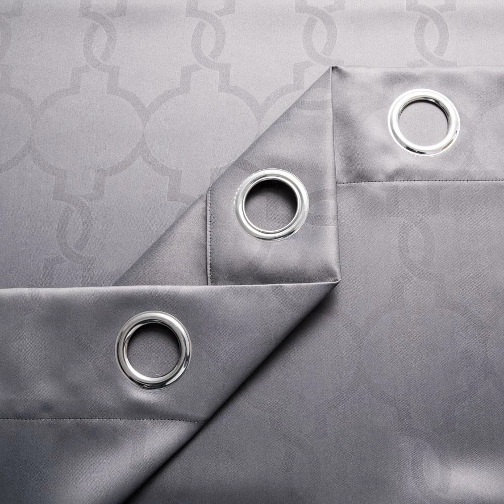 Dark Grey Curtains Ready Made Embossed Pattern 4 Dark Grey Curtains Ready Made Embossed Pattern - Image 2