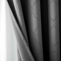 Thermal Eyelet Curtains Dark Grey Embossed Blackout Window Drape -Bed Linings Sale BlackoutEmbossedGrey 8 2f82c821 73d2 4d38 a387 1f5bd4d2f8e4