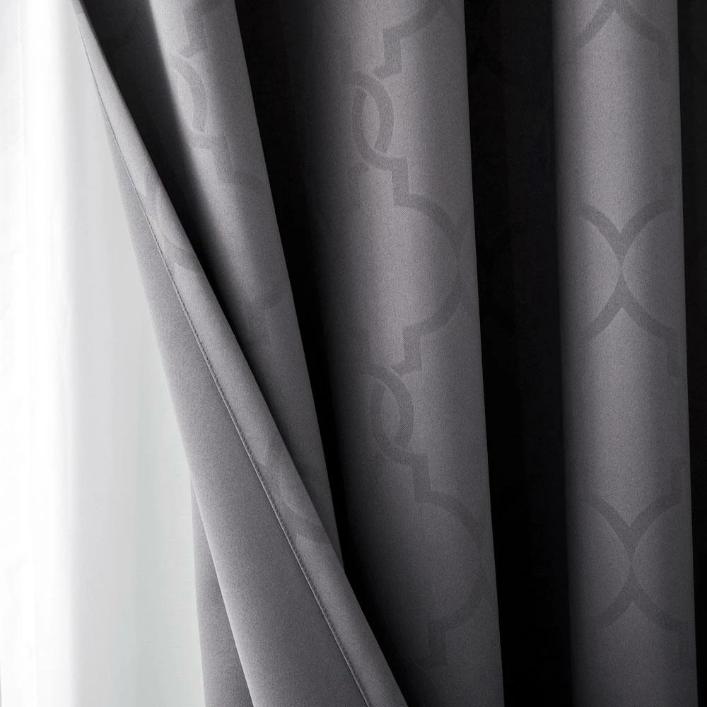 Dark Grey Curtains Ready Made Embossed Pattern 5 Dark Grey Curtains Ready Made Embossed Pattern - Image 3