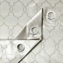 Silver Curtains Ready Made Eyelet Single Door Embossed Style -Bed Linings Sale BlackoutEmbossedSilver 4 dfa3ce8e 487a 47d5 85b8 b2b0b21fb3ba