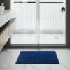 Chenille Navy Bathroom Mat -Bed Linings Sale Blue 03