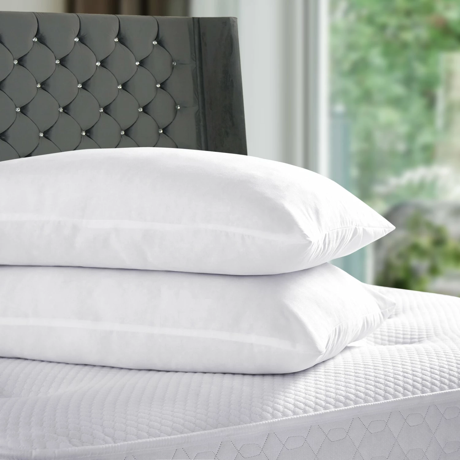 Quilted Bounce Back Pillows Pair 6 Quilted Bounce Back Pillows Pair - Image 4