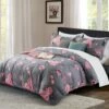 Grey Floral Bouquet Print Bedding Duvet Cover Set -Bed Linings Sale BouquetGrey 01
