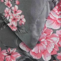 Grey Floral Bouquet Print Bedding Duvet Cover Set -Bed Linings Sale BouquetGrey 03