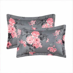 Grey Floral Bouquet Print Bedding Duvet Cover Set -Bed Linings Sale BouquetGrey 09