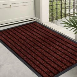 Rubber Backed Mats For Floors PVC Dirt Trapper Entrance Rubber Mat Burgundy -Bed Linings Sale Burgundy 3368780e 8415 4a48 a85d b0c96c477064