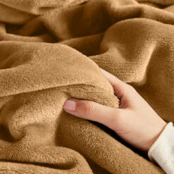 Fluffy Fleece Blanket Single, Double, King & Super King -Bed Linings Sale Camel 2 5de04e42 7ac7 4c6d ac31 362ac1e9bbbf