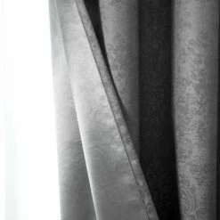 Eyelet Blackout Curtains Ready Made Embossed -Bed Linings Sale Dark Grey 07 dd6ca9f6 04dd 4570 8399 060b82718884