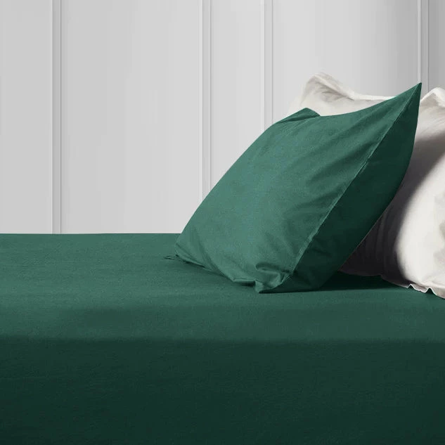 Emerald Green Pillow Cases Plain Cover Pair 5 Emerald Green Pillow Cases Plain Cover Pair - Image 3