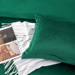 Emerald Green Duvet Cover Velvet Bedding Set -Bed Linings Sale Emerald Makhmal Duvet 6