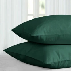 Emerald Green Pillow Cases Plain Cover Pair