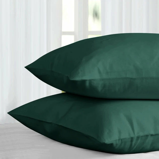 Emerald Green Pillow Cases Plain Cover Pair 3 Emerald Green Pillow Cases Plain Cover Pair