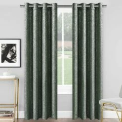 Sparkle Glitter Blackout Eyelet Curtains Dark Grey