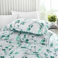 Green Floral Duvet Covers Floral Bedding Set Single, Double, King & Super King -Bed Linings Sale GreenFlower 03