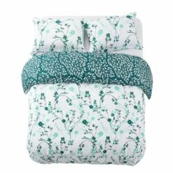Green Floral Duvet Covers Floral Bedding Set Single, Double, King & Super King -Bed Linings Sale GreenFlower 08