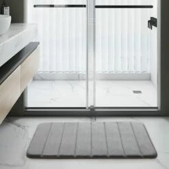 Memory Foam Grey Bathroom Mat