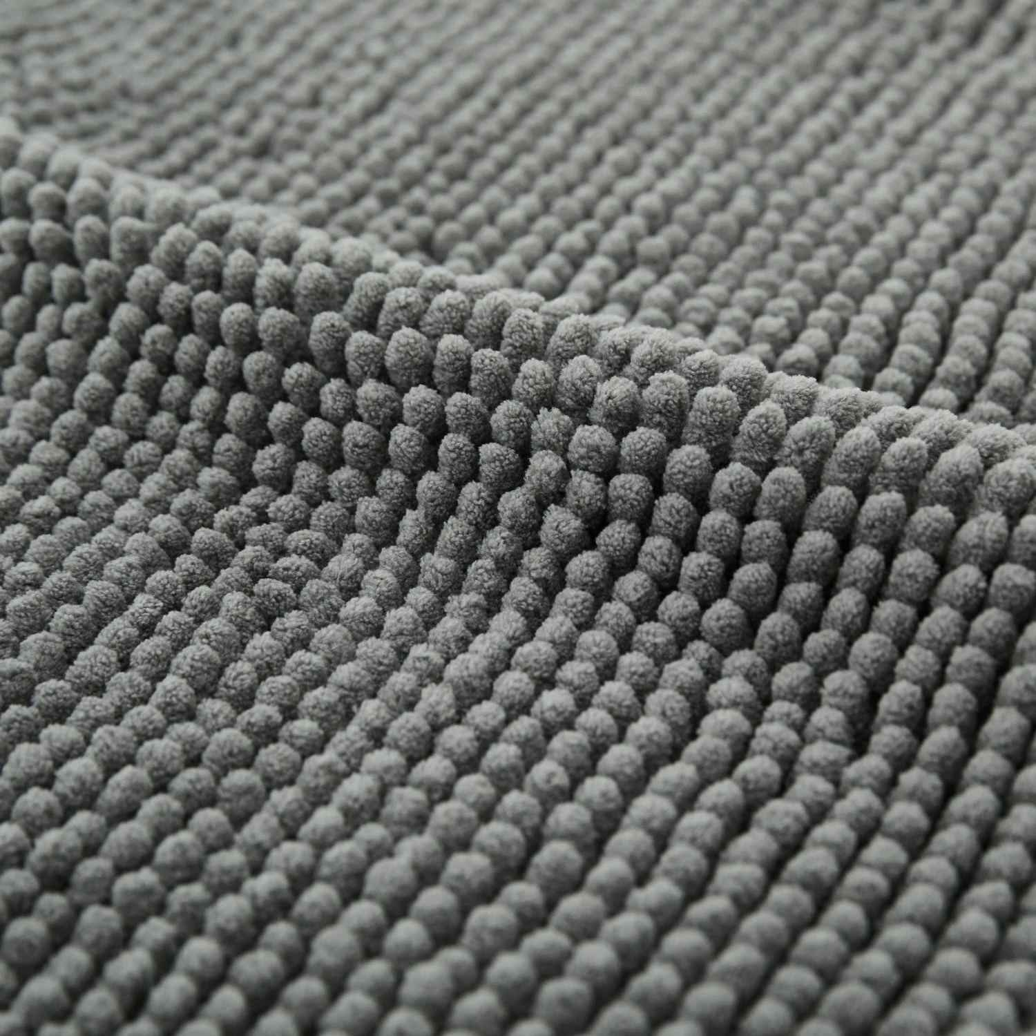 Chenille Bath Mat Grey 5 Chenille Bath Mat Grey - Image 3