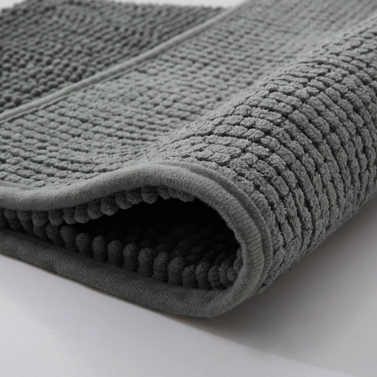 Chenille Bath Mat Grey 6 Chenille Bath Mat Grey - Image 4
