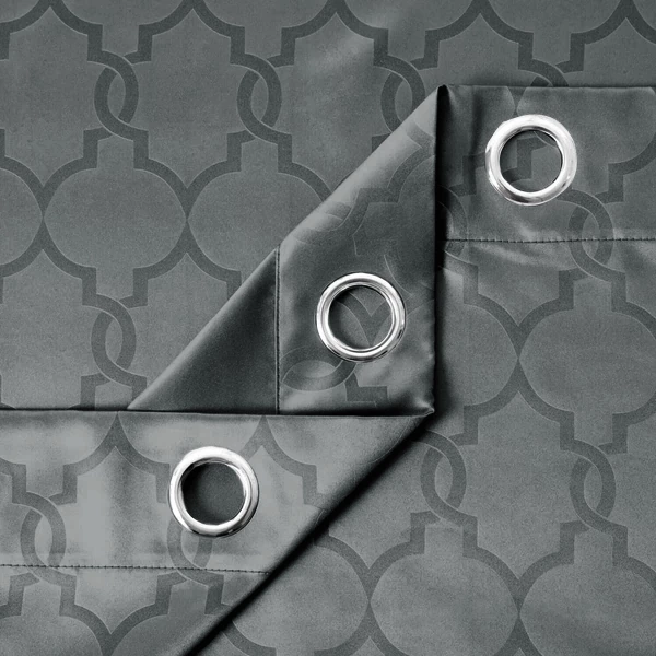 Dark Grey Blackout Curtains Embossed Ready Made 8 Dark Grey Blackout Curtains Embossed Ready Made - Image 6
