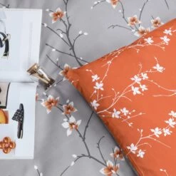 Reversible Floral Duvet Cover Set 23 Reversible Floral Duvet Cover Set -Bed Linings Sale GreyOchreBranches 1