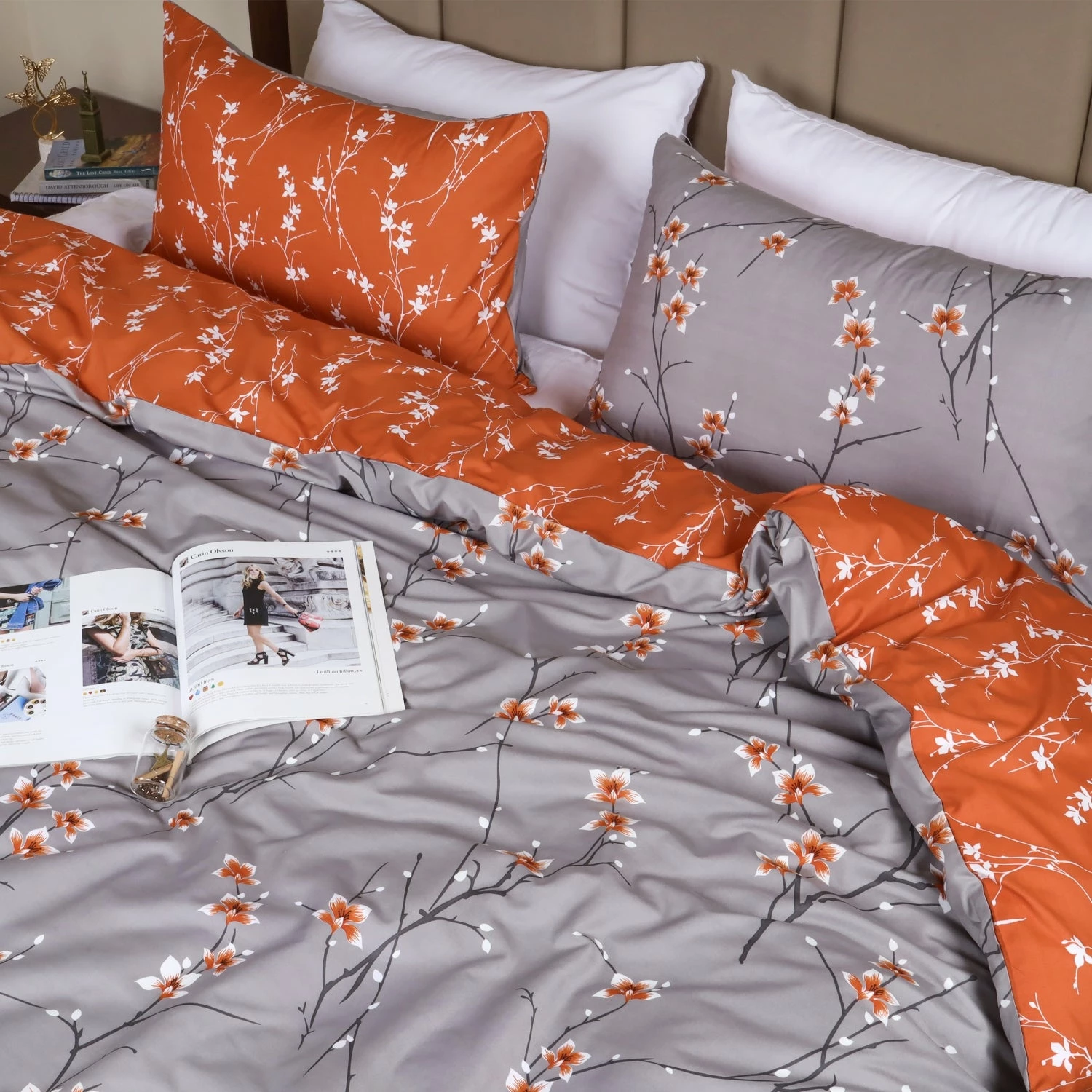 Reversible Floral Duvet Cover Set 5 Reversible Floral Duvet Cover Set - Image 3