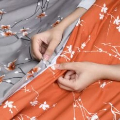 Reversible Floral Duvet Cover Set 19 Reversible Floral Duvet Cover Set -Bed Linings Sale GreyOchreBranches 11