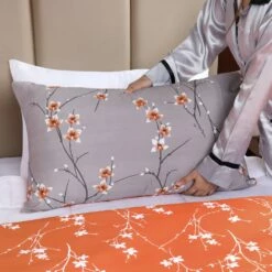 Reversible Floral Duvet Cover Set 20 Reversible Floral Duvet Cover Set -Bed Linings Sale GreyOchreBranches 4