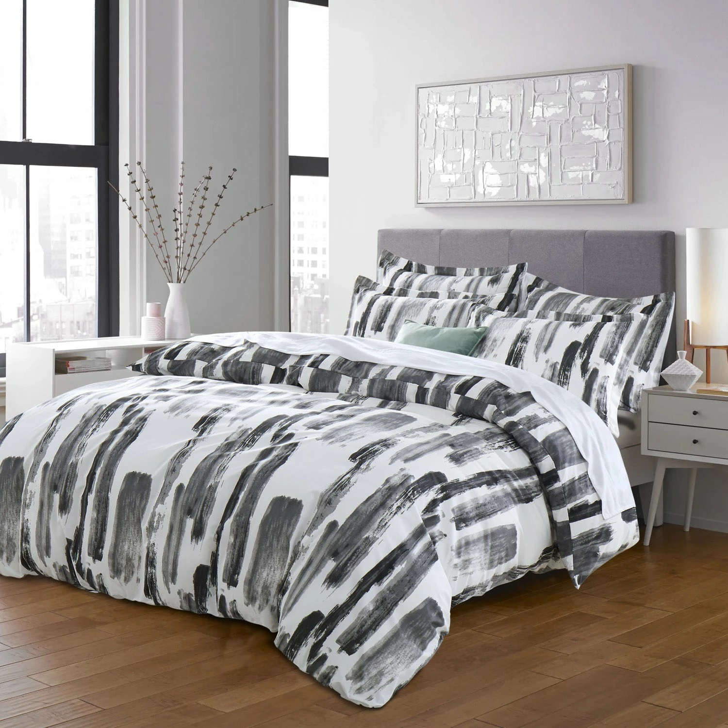 Abstract Bedding Grey Art Print Duvet Cover Set 3 Abstract Bedding Grey Art Print Duvet Cover Set