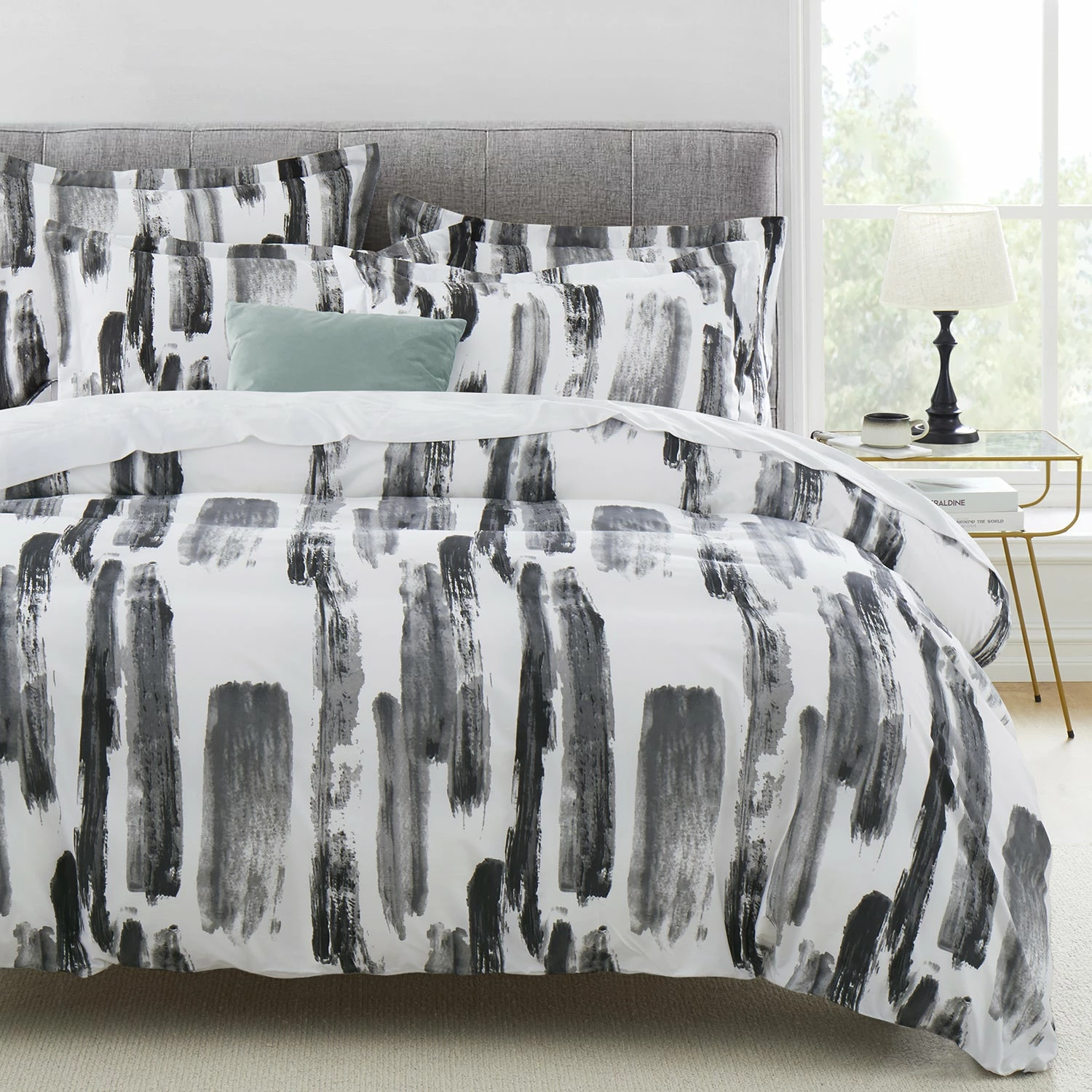 Abstract Bedding Grey Art Print Duvet Cover Set 4 Abstract Bedding Grey Art Print Duvet Cover Set - Image 2