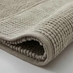 Chenille Bath Mat Silver -Bed Linings Sale Khaki 07
