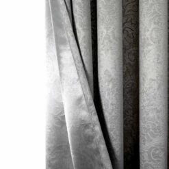 Silver Blackout Curtains Embossed Eyelet -Bed Linings Sale Light Grey 07