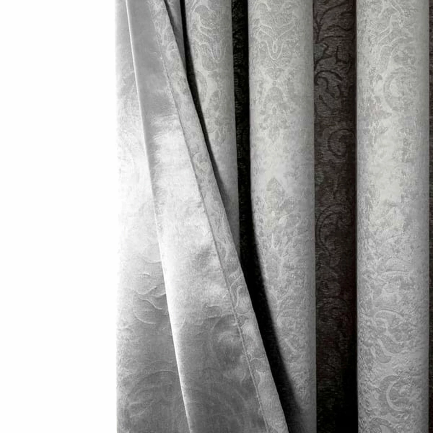 Silver Blackout Window Curtain Eyelet Embossed 5 Silver Blackout Window Curtain Eyelet Embossed - Image 3